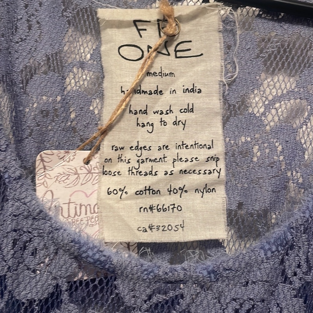 NWT Free People light blue lace slip dress - Picture 4 of 4